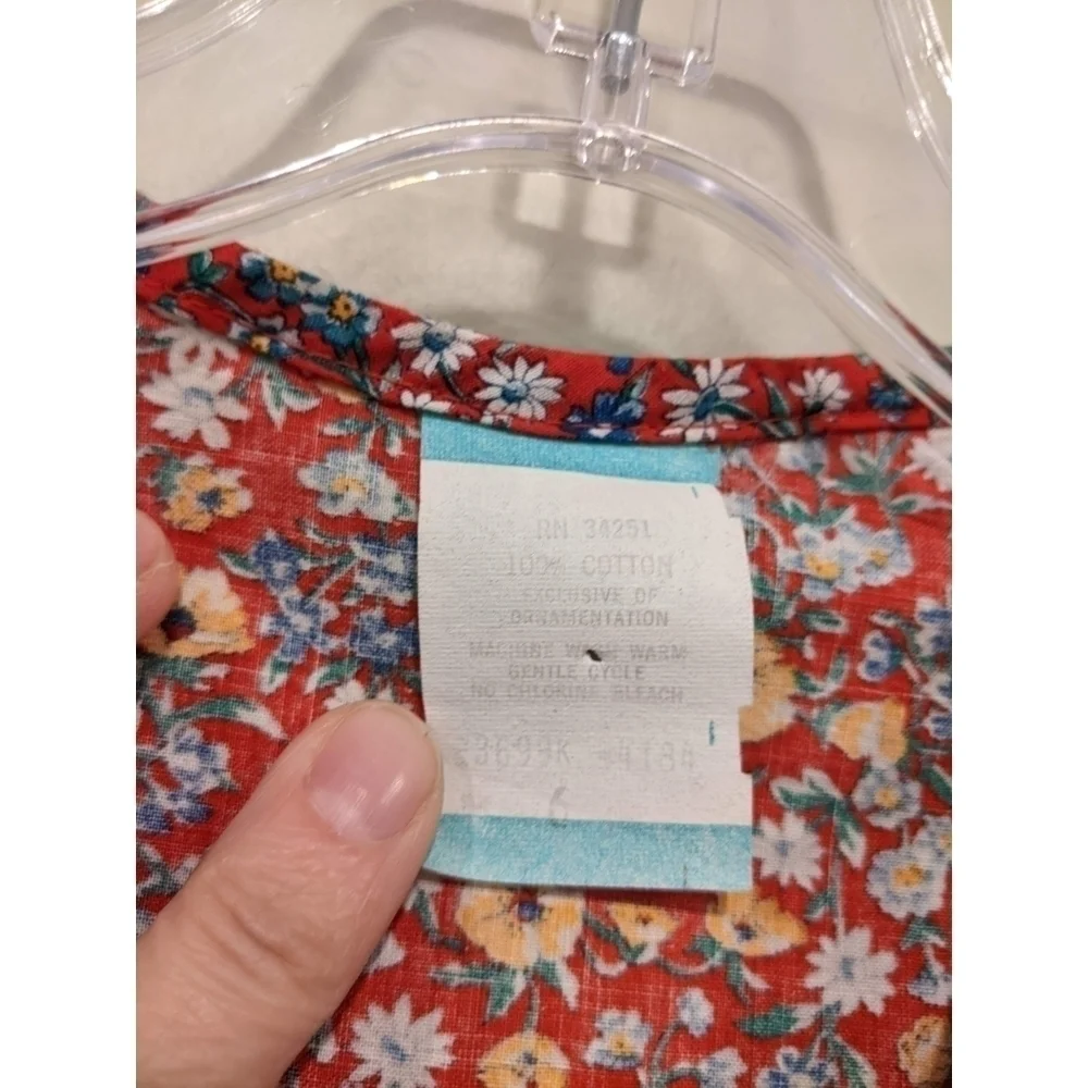 Vintage Union Tag 70's Prairie Patchwork Floral Tie Back Dress Size 6